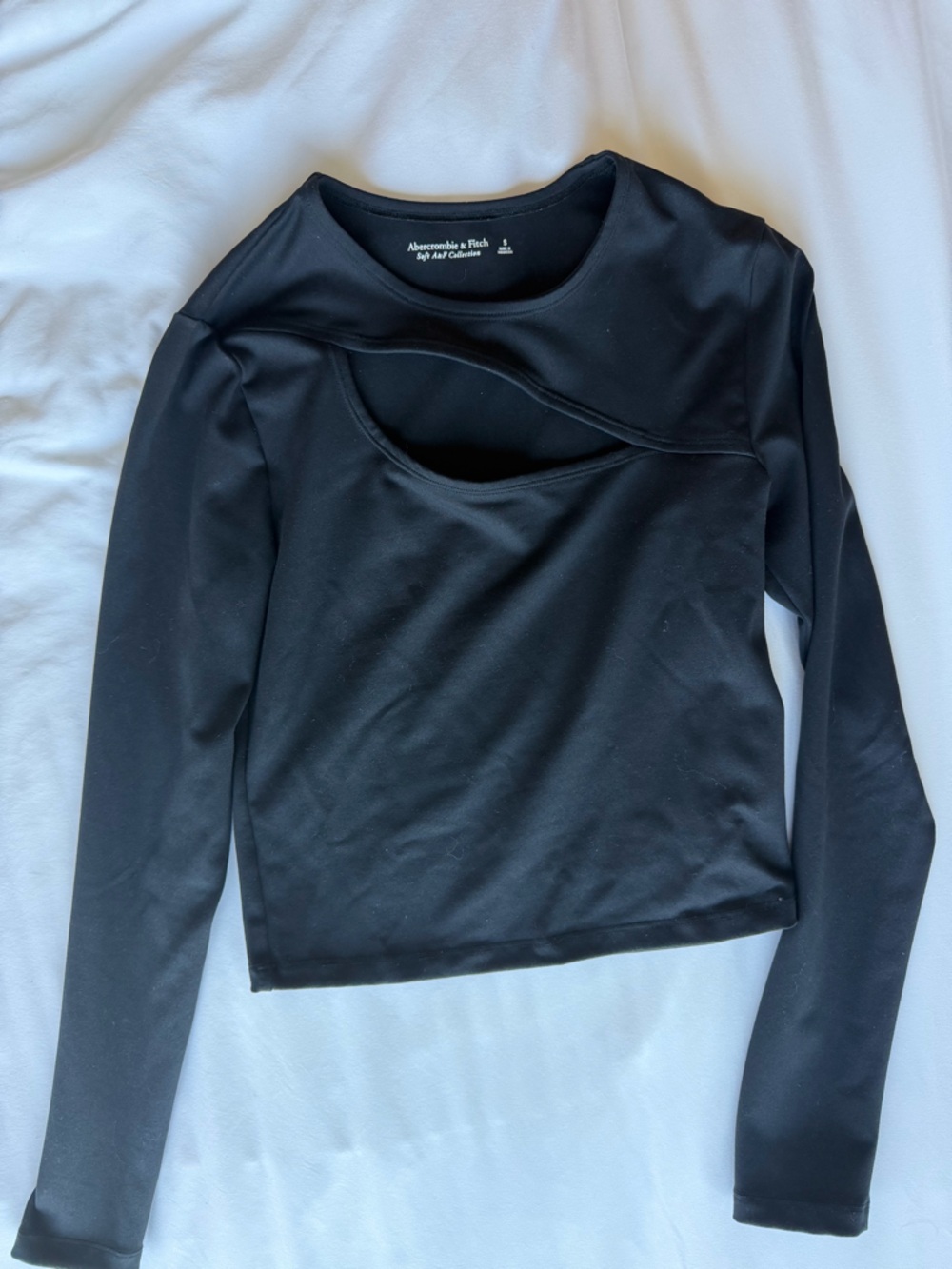 Abercrombie & Fitch Black Cut Out Long Sleeve Top